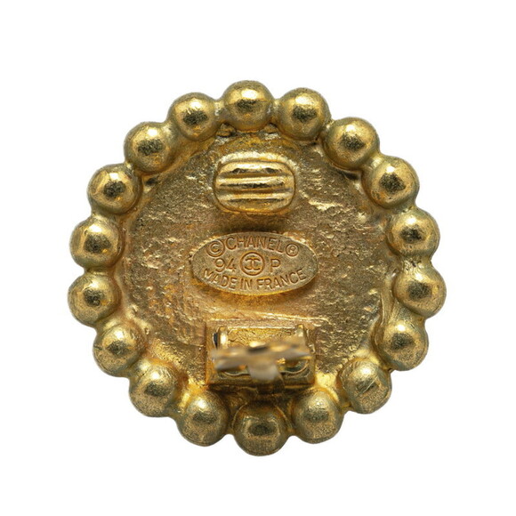 CHANEL Authentic Gold Logo Earrings - Picture 3 of 4